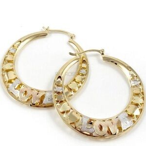 LOVE Filigree 18kts of Gold Plated Hoop Earrings